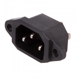 Сетевой разъем на корпус вилка тип C14, Разъем питания серии AC, вилка 3-х полюсная, фланцевое крепление, 10А 250В