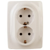 12-2006-02 Розетка 2X2P+E Schuko, 16А-250В, б.л., 2, слоновая кость (10/100/1800) Б0038809