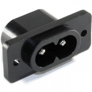 AC-034, Разъем питания серии AC, вилка 2-х полюсная с фланцами, 10А 250В