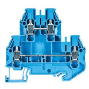 Этажная клемма WT 4 E BL, Этажная клемма, 2 этажа, тип фиксации провода: винтовой, номинальное сечение: 4 мм кв., 32A, 800V, ширина: 6 мм, цвет: синий, тип монтажа: DIN35