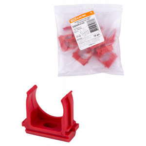 Крепеж-клипса для трубы ПНД 25 мм (10 шт.) красная SQ0405-0143
