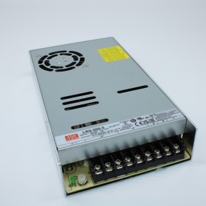 LRS-600-5, AC-DC, 500Вт, вход 90…264В AC (переключатель), 47…63Гц, выход 5В/100A, рег.вых=4.75…5.5В, изоляция 3000В AC, в кожухе 225х124х41мм, -20…+65°С