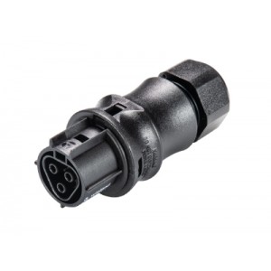 Разъем RST20i3  96.031.0053.1, Розеточный разъем на кабель диам. 6-10 мм, IP68(69k), 3 полюса, пружинная фиксация провода, номинальные характеристики: 250/400V, 20A, цвет: черный, серия RST Classic