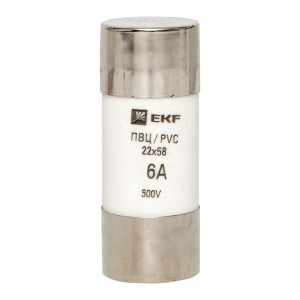 Вставка плавкая цилиндрическая ПВЦ 22х58 6А pvc-22x58-6