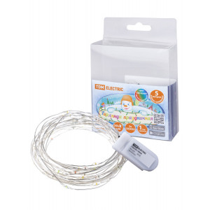 Гирлянда светодиодная "Роса50" 50LED, 5м, многоцветная, 2хCR2032 , SQ0361-0060