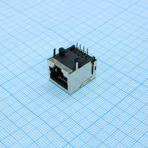 DS1127-S80BP, Розетка RJ45 на плату, экран., 10p8