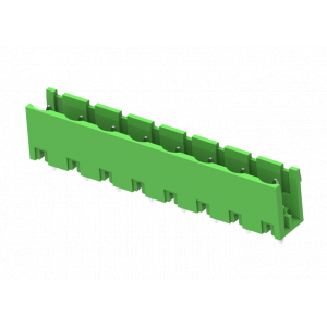 Вилочный разъем на плату MC-PA7.62V24-G-0002, Вилочный разъем, вертикальный, на плату, шаг: 7.62 мм, 24 полюса, фиксация на плате пайкой, исполнение: без боковых стенок, 630V, 18A, цвет: зеленый