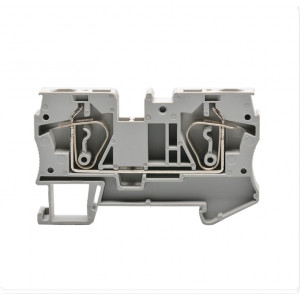 Проходная клемма JUT3-6-GY, Проходная клемма, тип фиксации провода: пружинный, номинальное сечение: 6 мм кв., 57A, 800V, ширина: 8,2 мм, цвет: серый, тип монтажа: DIN35