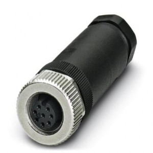 1513347, Цилиндрические метрические разъемы M12 SKT 8P PG BLACK