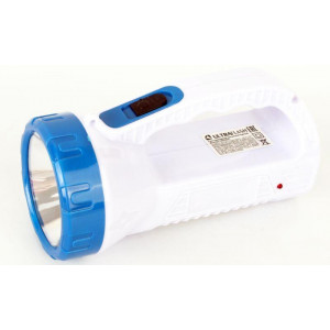 Фонарь аккумуляторный LED3861 LED + 12SMD 1Вт 2 режима 220В аккум. SLA пластик. бел. (кор.) 14256