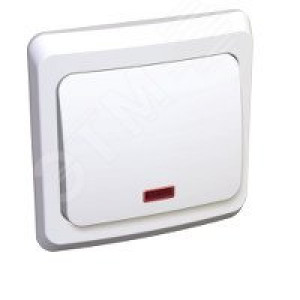 Переключатель проходной 1-кл. СП Этюд 10А IP20 с подсветкой бел. SE BC10-007B