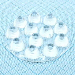 C14250_SANDRA-12-O, Круглая групповая линза под 12светодиодов, 40°x20°, D=67 мм H=11,1 мм