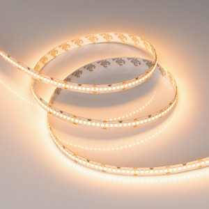 Лента RT-A252-10mm 24V Warm2400 (11 W/m, IP20, 2835, 5m) 028620(2), Светодиодная лента RT-A252, открытая. Светодиоды 2835, 252 шт/м (1260 шт на 5 м), белая плата, ширина 10 мм, скотч 3M. Цвет ТЁПЛЫЙ 2400 K, цветопередача CRI>85, угол 120°. Питание 24V, мощность 11 Вт/м (55 Вт на 5 м). Размеры 5000x10x1.5 мм. Мин. отрезок