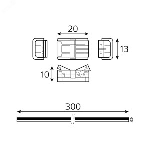 Набор коннекторов Gauss Basic : 2 клипсы, провод 30мм, 8-10 мм, IP20