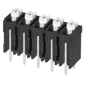 TBLH10V-500-05BK, Фиксированные клеммные колодки Terminal block, screwless, High Temp, 5.00, Vertical, 5, Black w Gray Button