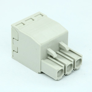 Розетка Wiecon 8113 BFK /3 TOP K OB, Розеточный разъем, прямой, на кабель, шаг: 5.0 мм, 3 полюса, фиксация провода пружинная, исполнение: без маркировки, 400V, 12А, цвет: серый