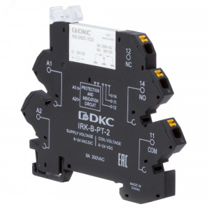 Реле интерфейсное, 1CO, коммутируемый ток 6 А, AgSnO, напряжение 24V AC/DC, push-in клеммы IRK-24UC-1CO-PT