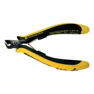 3-675-15, Антистатические кусачки серии Euroline с резиновым проводящим покрытием ручек, длина 130мм; вес 60гр; для медного провода до 1,2мм; плоский срез; кромки под углом 61 гр. к оси инструмента; суперкрепление