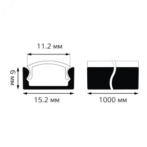 Профиль для ленты LED прямой - 1m 1/60 BT410