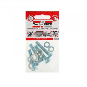 Болт с шестигранной головкой М8х40 DIN 933 + гайка + шайба оцинк. (уп.4шт) Zitar 112723