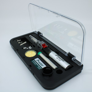 GS-23K, Газовый паяльник с набором насадок, в футляре и с автоподжигом