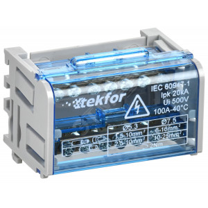 TEKFOR Шины на DIN-рейку (кросс-модуль) ШНК 2х7 L+PEN IEK TF-DN10-2-07-100