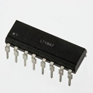 LTV-847, Оптопара транзисторная четырехканальная 5кВ /35В 0.05A Кус=50...600% 0.2Вт -30...+100°C