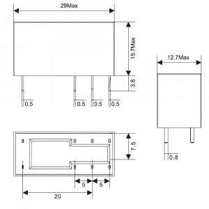 Реле миниатюрное низкопрофильное, 1CO, ком. ток 16А, AgSnO2, напряжение 24V DC