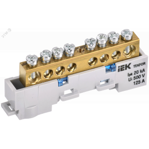 TEKFOR Шина N ноль неизолированная на универсальном держателе 8х12-8-С IEK TF-NN20-08-DL-K07