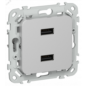 FLITE Розетка USB A+A 3,1А РЮ-2-ФлА алюминий IEK FI-U21-D31-K47