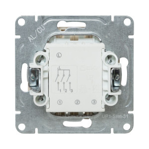 Механизм выключателя, тр-хклавишный, кремовый Эпика EKF UP1-SWI-31