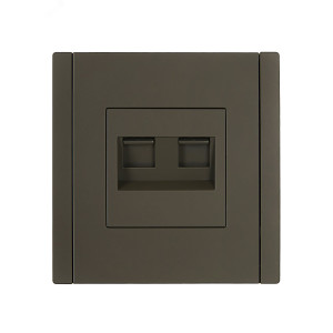 FORTE&PIANO Розетка компьютерная двойная RJ45 кат.5E FP333 серый IEK FP-K20-1-K03