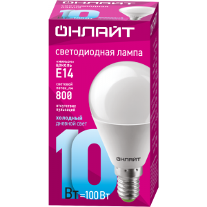 Лампа светодиодная 61 967 OLL-G45-10-230-6.5K-E14 10Вт 61967