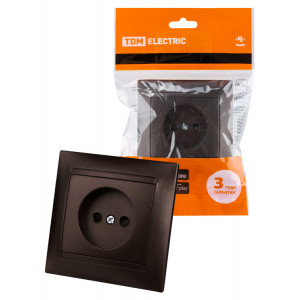 Розетка 2П 10А 250В с защ. шт. шоколад "Лама" SQ1815-0510