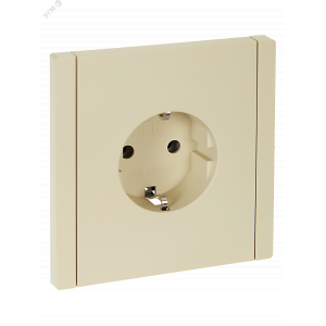 FORTE&PIANO Розетка 1-местная с заземлением без защитных шторок безвинтовое крепление 16А FP414 ваниль IEK FP-R11-16-1-K10