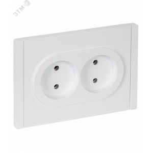 Розетка 2-м СП FORTE&PIANO FP226 10А без заземл. без защ. шторок безвинт. крепл. бел. IEK FP-R20-10-1-K01
