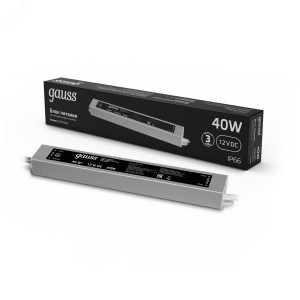 Блок питания для светодиодной ленты пылевлагозащищенный 40W 12V IP66 202023040