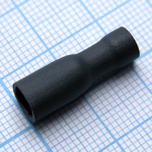 FDFD2-187(8)  Black, наконечник кабельный ножевой (гнездо) полностью в изоляции 0.8х4.75мм, сеч. пров. 1.5-2.5мм2