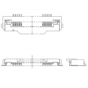 046806040000846+, Соединители FFC и FPC 0.5mm Pitch 40pos RA Flip Lock ZIF Au