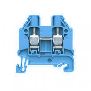 Проходная клемма WT 6 BL, Проходная клемма, тип фиксации провода: винтовой, номинальное сечение: 6 мм кв., 41A, 800V, ширина: 8 мм, цвет: синий, тип монтажа: DIN35