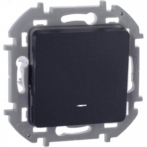 Выключатель 1-кл. Inspiria 10А IP20 250В 10AX с подсветкой/индикацией механизм антрацит Leg 673613