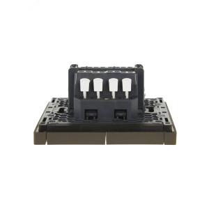 FORTE&PIANO Выключатель 2-клавишный проходной с индикацией 10А FP308 серый IEK FP-V22-1-10-1-K03