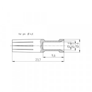 Розеточный обжимной контакт (Ag) 6/10, Розеточный обжимной контакт, номинальный ток: 40A, номинальное сечение: 6,0 мм кв., тип покрытия контактов: серебро