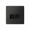 ARTGALLERY РОЗЕТКА двойная компьютерная RJ45+RJ45, кат. 5е, механизм, БАЗАЛЬТ GAL001485