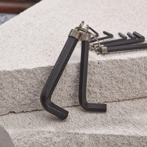 Набор ключей имбусовых HEX KRANZ 1,5-10 мм, CrV, 10 шт., оксидированные, на кольце KR-12-5201