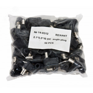 Разъем питания DC штекер 2,1х5,5мм угловой 14-0312