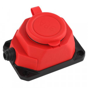 Колодка удлинителя 1-м с заземл. 16А IP44 K-1e-RED-IP44 каучук красн. Б0044550