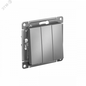 Выключатель 3-кл. СП AtlasDesign 10А IP20 (сх. 1+1+1) 10AX механизм сталь SE ATN000931