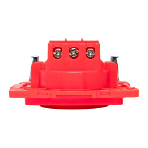 Стокгольм Механизм Розетки 1-местной с/з 16А винтовые клеммы красный с защ. штор. EKF