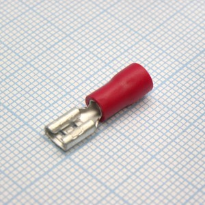 FDD2-187(5)  Red, наконечник кабельный ножевой (гнездо) с изоляцией 0.5х4.75мм, сеч. пров. 1.5-2.5мм2